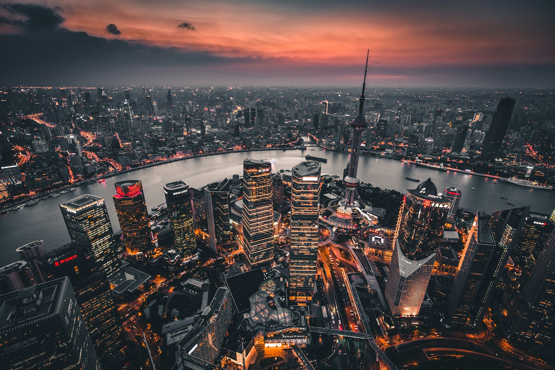Shanghai skyline beside the Huangpu River